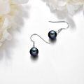 wholesale 925 Sterling Silver Black Pearl Dangle Earring Drops for Women Gift Set-0-2