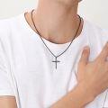 wholesale 925 Sterling Silver Nail Cross Necklace - Mens Religious s-0-4