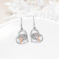 wholesale 925 Sterling Silver Dragon Girl Heart Drop Earrings Gift for Women Girls-0-3