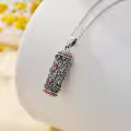 TOUPOP Sterling Silver Rose Urn Necklace For Human Ashes Memorial Jewelry-0-4