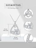 wholesale 925 Sterling Silver Scottish Highland Cow Family Love Heart Necklace Pendant for Women Girls Gifts from Scotland-0-1