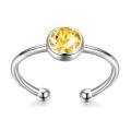 wholesale 925 Sterling Silver Adjustable Rings Wholesale With Yellow Crystal-0-2