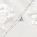 wholesale 925 Sterling Silver Blue Opal Dragonfly Charm Ankle Anklet for Women's Gifts-0-2