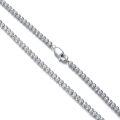 wholesale 925 Sterling Silver 3 mm Shiny Cubic Zirconia Cut Cable Chain Necklace for Men & Women - Lengths from 18 to 24 Inches-0-0