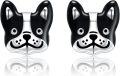 wholesale 925 Sterling Silver French Bulldog Stud Earrings Adorable Dog Face s for Women and Girls-0-0