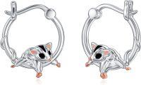 wholesale 925 Sterling Silver Sugar Glider Shape Studs Hoops Earrings for Girls and Women's Gifts-Sugar Glider