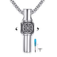 wholesale 925 Sterling Silver Celtic Knot Urn Pendant Necklace s for Ashes - 20+2 inch Chain (Men/Women)-Celtic Knot Spinner Urn