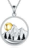 wholesale 925 Sterling Silver Mountain Landscape Pendant Necklace for Nature Lovers-0-0