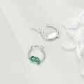 wholesale 925 Sterling Silver Chameleon Hoop Earrings - Green Enamel Charm Gift for Her-0-2