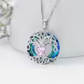 TOUPOP Sterling Silver No Gemstone Tree Of Life Birthstone Necklace-0-4