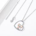 wholesale 925 Sterling Silver Cute Axolotl Heart Pendant Necklace With Rose Gold Cz Crystals-0-2