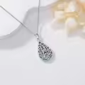 TOUPOP Sterling Silver Abalone Lotus Flower Necklace Yoga Pendant-0-3