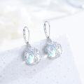 wholesale 925 Sterling Silver Blue Moonstone Shamrock Tree Of Life Drop Earrings-0-2