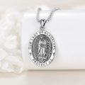 wholesale 925 Sterling Silver Our Lady of Guadalupe Medal Protection Pendant Necklace for Men & Women-0-1