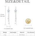 wholesale 925 Sterling Silver CZ Threader Earrings w/Flower & Butterfly Charm Drops-0-3