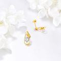wholesale 14K Gold Heart Shaped Cubic Zirconia Stud Earrings for Women-0-2
