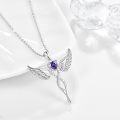 wholesale Sterling Silver Angel Birthstone Necklace with 12 Crystal Gemstones for Protection & Love-0-1
