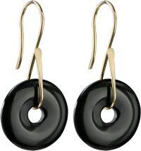 wholesale 925 Sterling Silver Round Black Onyx Drop Earrings Gift for Her-Black