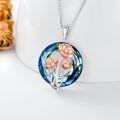 wholesale 925 Sterling Silver Blue Crystal Birth Flower Necklace for Women - 12 Month Floral Pendant Birthday Gift-0-9