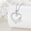wholesale 925 Sterling Silver Heart Airplane Necklace for Women Flight Attendant Gifts-0-2