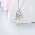 wholesale 925 Sterling Silver Heart Shaped Angel Wing RN Pendant Necklace with Rose Gold Accents and Chain-0-1