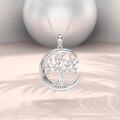 wholesale 925 Sterling Silver Moon & Tree Pendant Necklace with Cubic Zirconias for Women's Fashion s-0-2