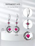 wholesale Sterling Silver Moon Star Birthstone Dangle Earrings-0-1