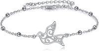 wholesale 925 Sterling Silver Hypoallergenic Dove Bird Bracelet - Symbol of Peace Friendship Unity - 22.4mm 15mm - Perfect Gift for Women-Dove