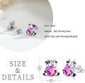 wholesale 925 Sterling Silver Hypoallergenic Pink Heart Cow Stud Earrings - Cute Animal  for Women-0-1