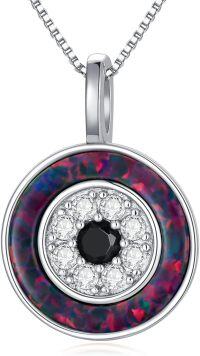 wholesale Sterling Silver Evil Eye Pendant Necklace for Women Greek Protection Amulet Gift-L