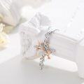 wholesale 925 Sterling Silver Cross Hummingbirds & Flowers Pendant Necklace-0-1
