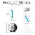 wholesale 925 Sterling Silver Turquoise Bar Vine Leaf Pendant Necklace For Women-0-2