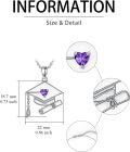 wholesale 925 Sterling Silver Purple Heart Amethyst Graduation Cap Pendant Necklaces for Women-0-5