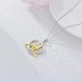 wholesale Gold-Plated 925 Sterling Silver Natural Cubic Zirconia Celtic Trinity Knot Heart Pendant Necklace-0-3
