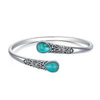 wholesale 925 Sterling Silver Turquoise Filigree Bangle-Turquoise
