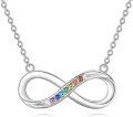 wholesale  & Gemstone Chakra Infinity Necklace - 7 Chakras Spiritual Balance - Adjustable Chain 18+2in - Gift Box-0-0
