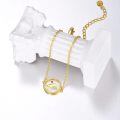 wholesale Gold 925 Sterling Silver Mountain Charm Bracelet with Mother of Pearl and Brown Bead for Women-0-2