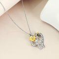 wholesale 925 Sterling Silver Sunflower & Bee Infinity Love Necklace for Women-0-1
