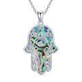 wholesale 925 Sterling Silver Abalone Shell Hamsa Evil Eye Tree of Life Elephant Pendant Necklace-0-0