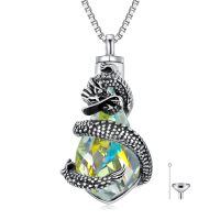 TOUPOP Sterling Silver Crystal Tree Of Life Cremation Urn Necklace For Ashes-undefined