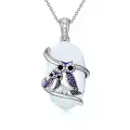 TOUPOP Sterling Silver Opal Necklace, Animal Pendant Gift for Women-0-0