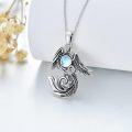 wholesale 925 Sterling Silver Moonstone Phoenix Pendant Necklace for Women Girls Mothers Day Gift-0-5