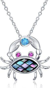 wholesale 925 Sterling Silver Oxidized Crab Necklace - Elegant Wealth Symbol Jewelry for Women, Gift for Her-Crab