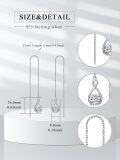 wholesale 925 Sterling Silver Birthstone Threader Earrings Infinity Long Chain Drop Pull Through 12 Stone Birthday Jewelry Gifts for Women-0-37