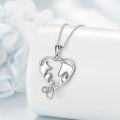 wholesale 925 Sterling Silver Heart-Shaped Pendant with Stethoscope and Animal Silhouettes for Vet Techs s for Women-0-1