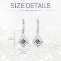 wholesale 925 Sterling Silver Green Moss Agate Triangular Filigree Dangle Leverback Earrings Bohemian Style Jewellery Gift for Women-0-4