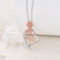wholesale 925 Sterling Silver Mom Heart Rose Pendant Necklace With Cubic Zirconia For Women-0-1