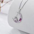 wholesale TOUPOP Unicorns Necklace 14k White Gold Plated Moon Pendant Unicorn Initial Letter F Necklaces Colorful Unicorn Pink Zircon Kids Jewelry Unicorn Birthday Daughter Women -0-3