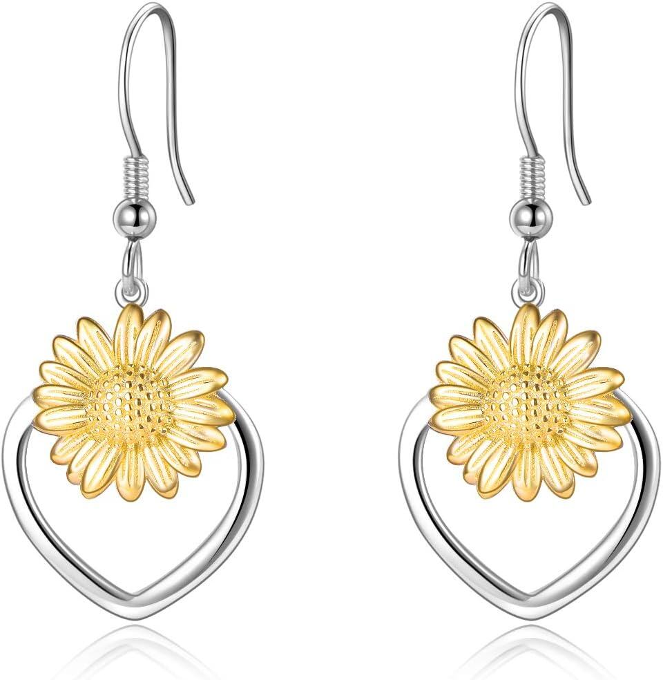 925 Sterling Silver Multicolor Floral Leverback Earrings-0-1