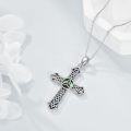 wholesale 925 Sterling Silver Abalone Shell Celtic Knot Cross Pendant Necklace for Women-0-3